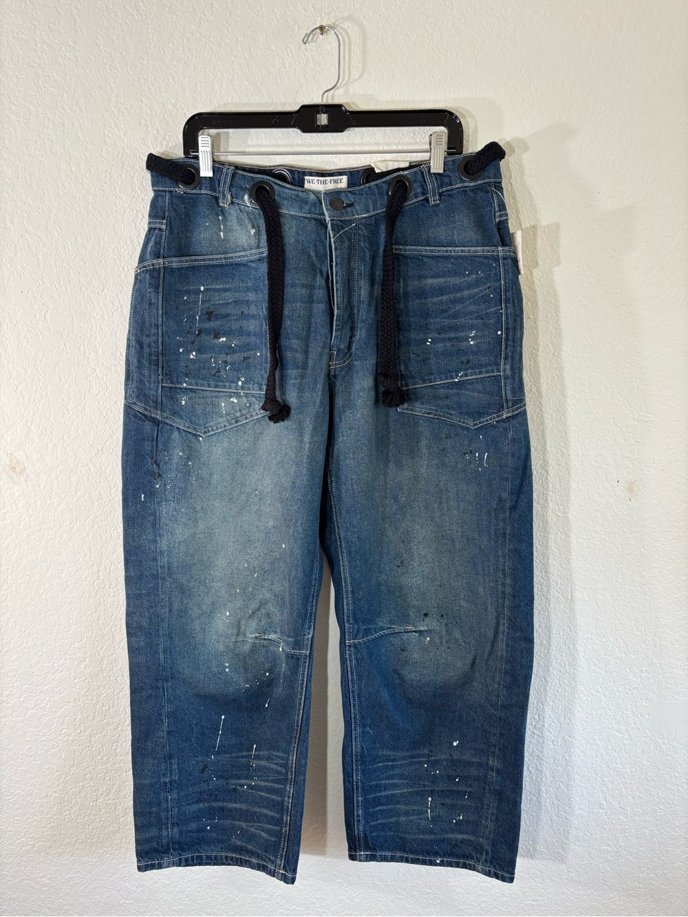 We The Free Moxie Pull-On Barrel Jeans Cerulean Skies 29 NWT Blue Faded Wash - Picture 4 of 16
